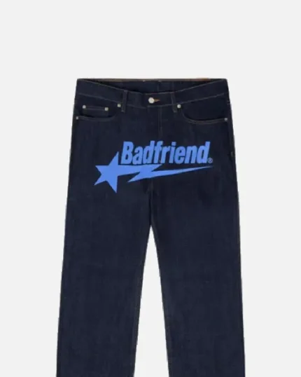 Bad Friend Latter Printed Jeans Black/Blue