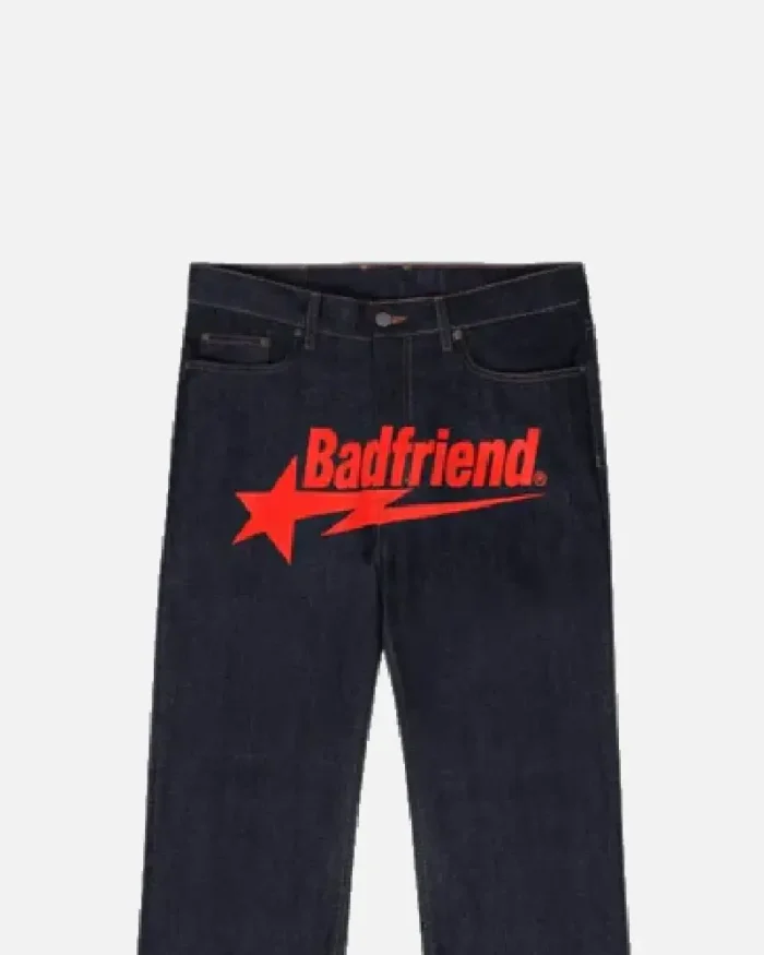 Bad Friend Latter Printed Jeans Black/Red