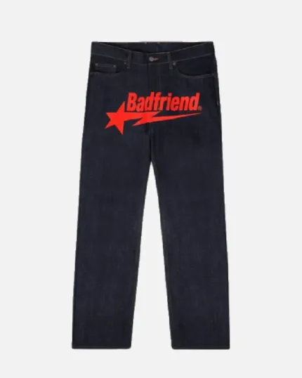 Bad Friend Latter Printed Jeans Black/Red