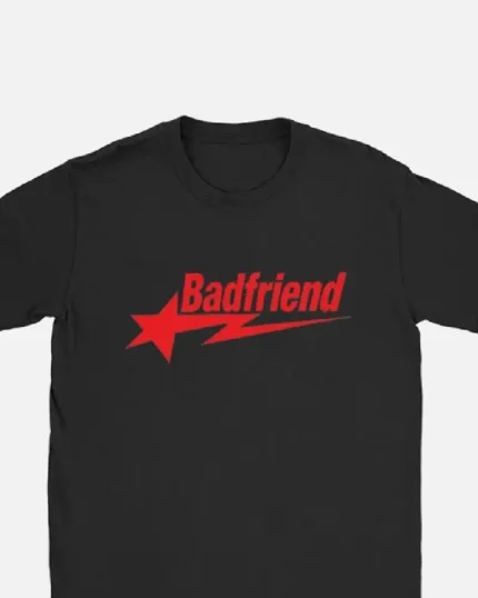 Bad Friend Letter Print Shirt Black/Red