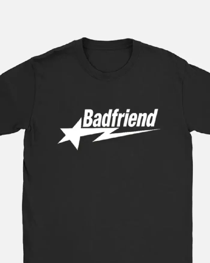 Bad Friend Letter Print Shirt Black/White