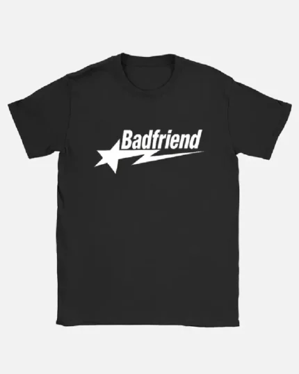 Bad Friend Letter Print Shirt Black/White